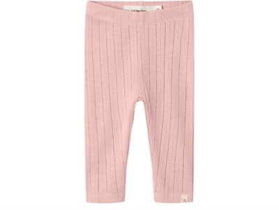 Lil' Atelier leggings misty rose med hulmønster