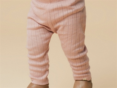 Lil\' Atelier leggings misty rose med hulmønster