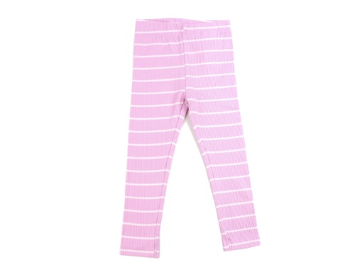 Name It Pastel Lavender/festival Bloom Stribet Legging - Str. 4y 104cm