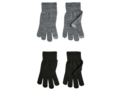 Name It magic touch handsker 2-pak i sort og grå melange