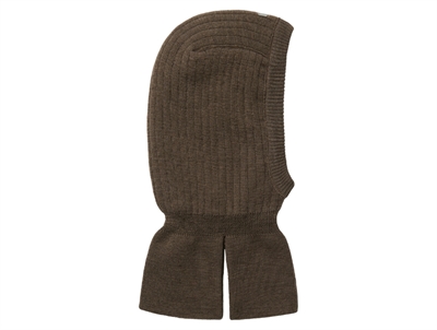 Name It elefanthue i brun uld med lang nakke set fra højre side