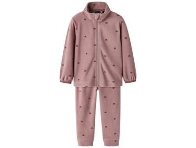 Name It fleecesæt violet med hjerte print forside