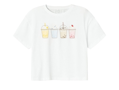 Name It bright white printet short t-shirt