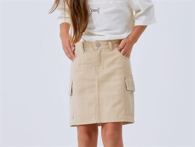 Name It nomad/white stribet short cargo nederdel