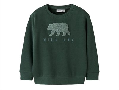 name it mini sweatshirt garden topiary med bjørnebroderi forside
