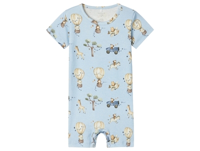 Name It chambray blue melange dyreprint sunsuit