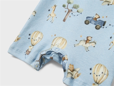 Name It chambray blue melange dyreprint sunsuit