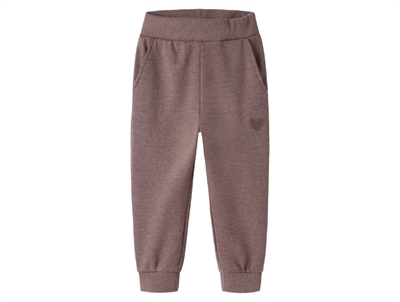Name It MINI sweatpants peppercorn med hjertebroderi