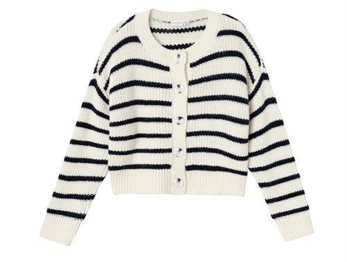 Name It Jet Stream Stribet Boxy Strikcardigan - Str. 6y 116cm
