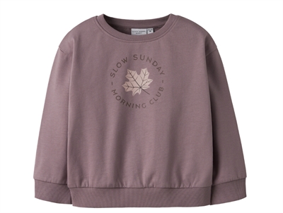 name it mini sweatshirt i lilla toadstool med slow sunday morning club print