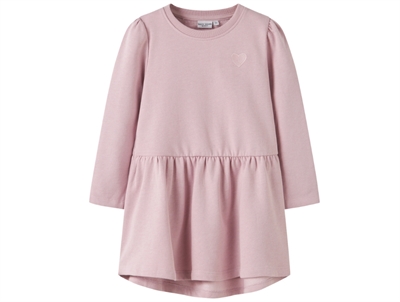 name it mini kjole i lyserød burnished lilac med hjertebroderi