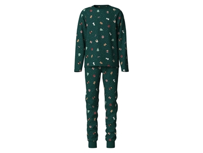 Name It pyjamassæt i mørkegrøn med juleprint