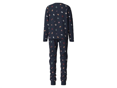 Name It pyjamassæt i navy med juleprint set bagfra