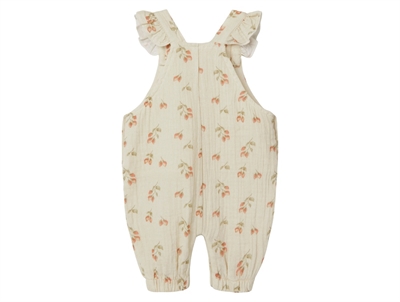Lil Atelier turtledove strawberry loose overalls