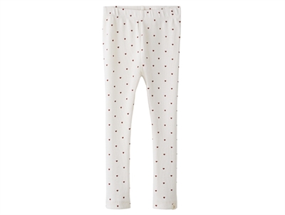 Lil' Atelier leggings coconut milk med hjerteprint