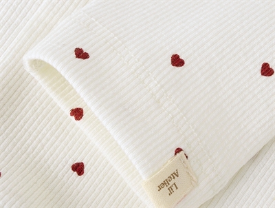 Lil\' Atelier leggings coconut milk med hjerteprint