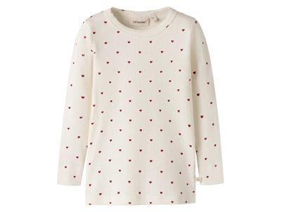 Lil Atelier bluse coconut milk med små hjerter