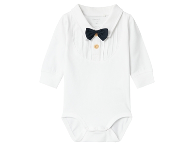 Name It body hvid bright white med sløjfe og knapper foran
