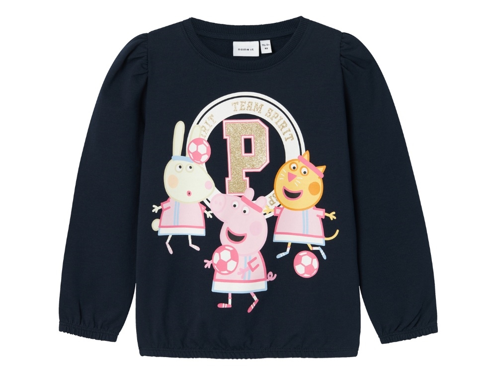 Name It Dark Sapphire Gurli Gris Sweatshirt  - Str. 1.5y 86cm