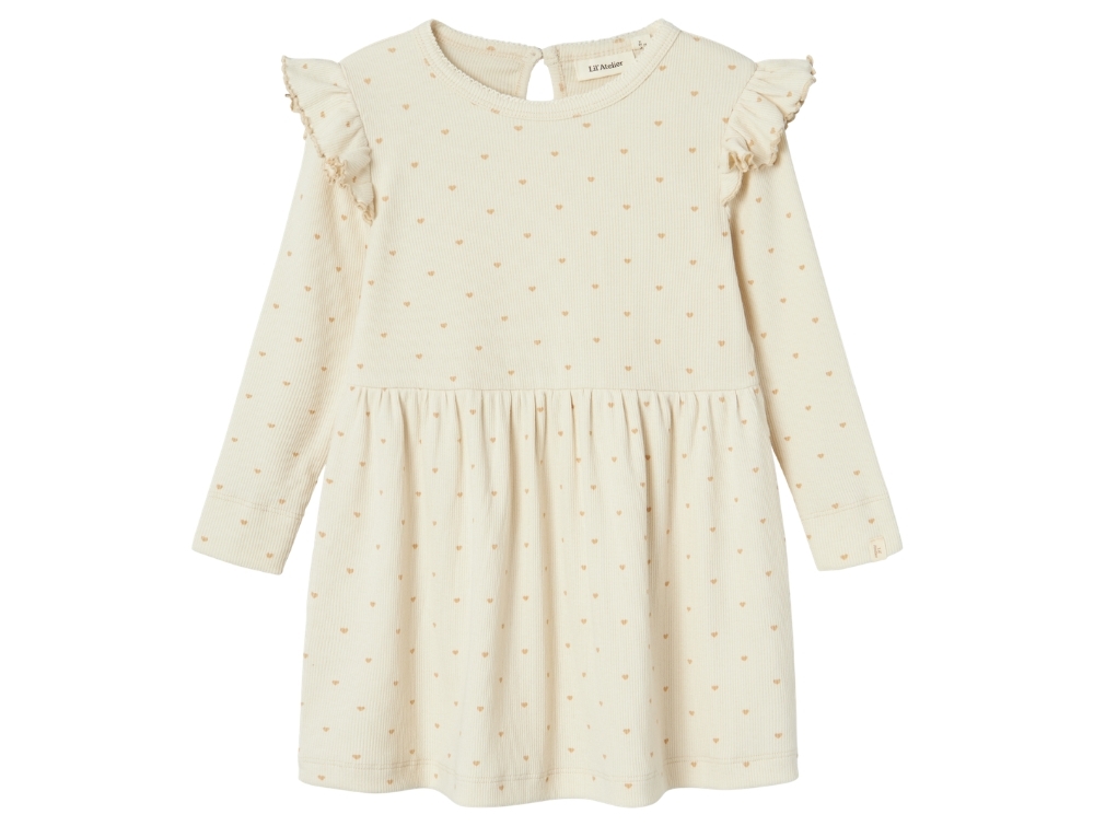 Lil Atelier Turtledove Hjerter Kjole - Str. 3y 98cm