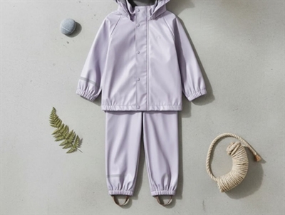 Name It regnsæt misty lilac metallic med reflekser og aftagelig hætte