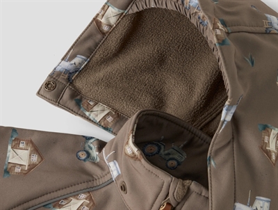 Name It softshelldragt walnut farm med gårdprint