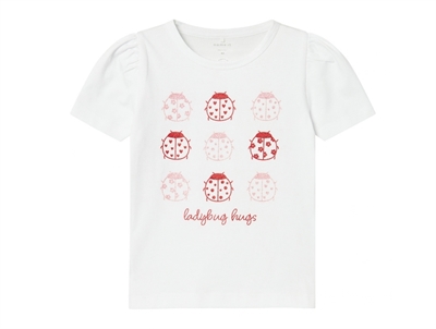 Name It bright white ladybug top