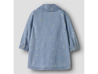Name It denim kjole light blue denim med broderede blomster