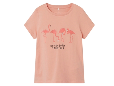 Name It peach bud printet glitter t-shirt