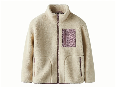 Name It teddyjakke fog med leopardlomme forfra