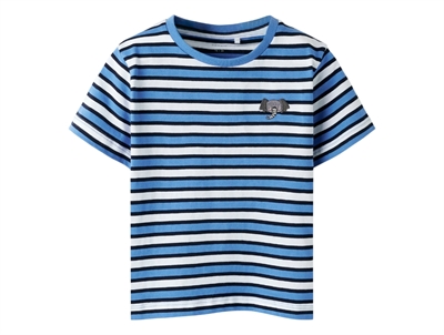 Name It T-shirt marina med striber og elefantbroderi