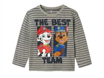 gråstribet top med Paw Patrol print fra Name It