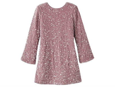 Name It kjole keepsake lilac med pailletter og sort sløjfe