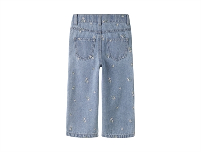 Name It jeans light blue denim med blomster broderi