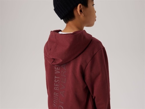 Name It Sweatshirt New Maroon Med Hætte Og Tekst Print - Str.    13-14y 158/164cm
