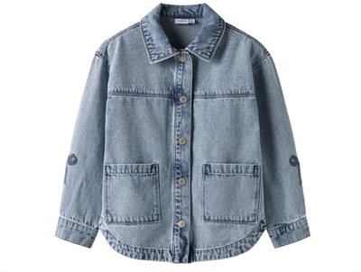 Name It denimjakke medium blue denim med sløjfebroderi