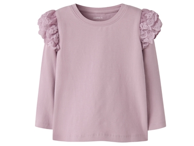Name It bluse dawn pink med blondeflæser
