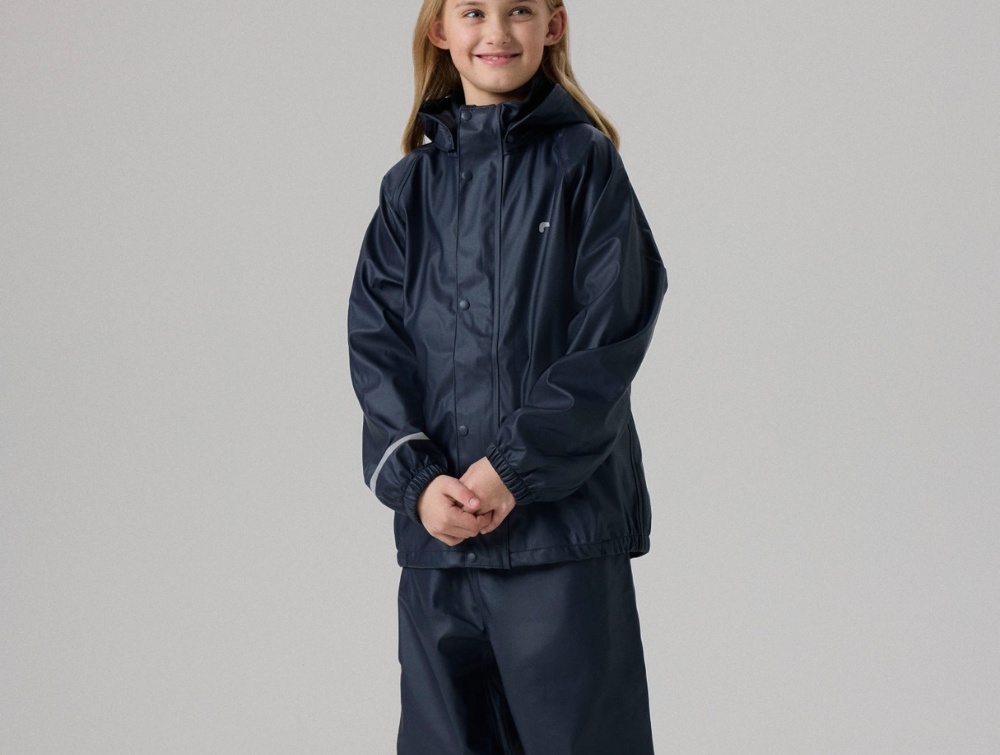 Name It Regnsæt Dark Sapphire Med Refleksdetaljer - Str. 2y 92cm billede