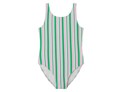 Name It Badedragt Pink Med Striber - Str.    7-8y 122/128cm billede