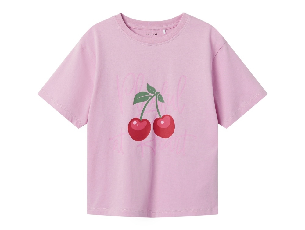 Name It Pastel Lavender Kirsebær T-shirt - Str.    9-10y 134/140cm