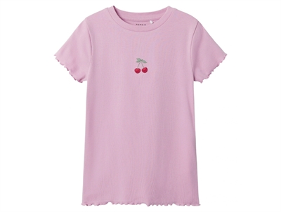 Name It pastel lavender kirsebær rib top