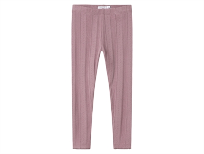 Leggings i rosa nuance (elderberry) med hulmønster fra Name It