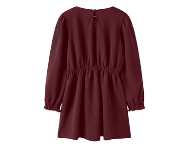 Name It kjole burgundy med glimmer set bagfra