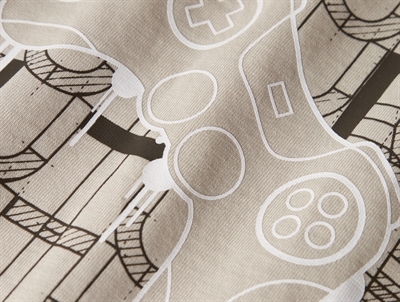 Name It t-shirt detalje af gamer print i beige nuance