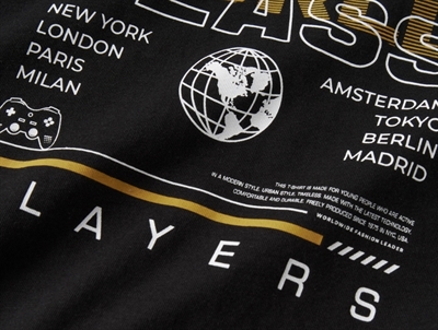 Name It t-shirt detalje af world class print i sort nuance