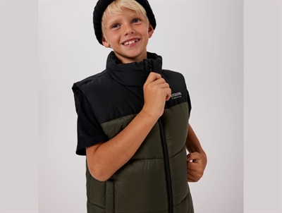 Name It grøn vest med refleksdetalje på barn