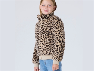 Name It teddyjakke humus leo med leopardprint