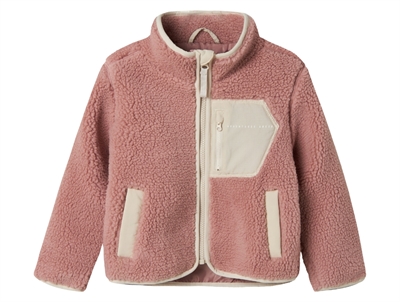 Name It sherpa jakke i woodrose med lynlås