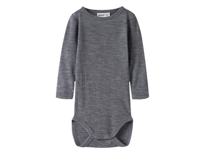 Name It body i folkstone gray med lange ærmer