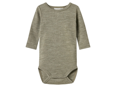 Name It uld body i dried sage merinould med ribstruktur